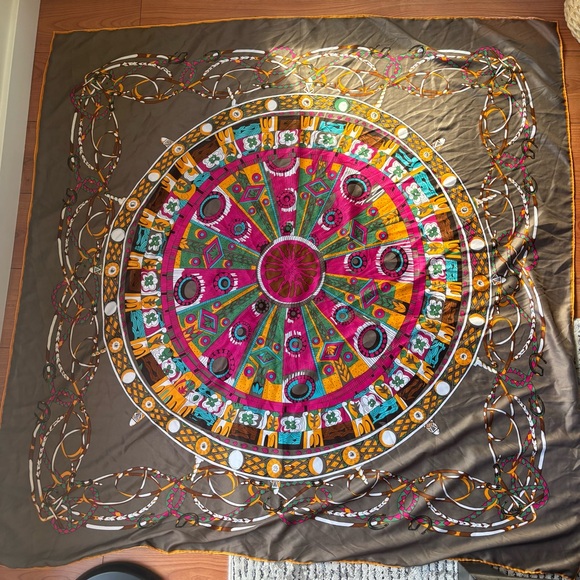 Colourful Silk Scarf Hand Rolled - Picture 1 of 7